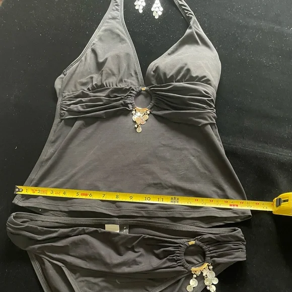 Women’s Tankini - La Blanca - Embellished Halter & Bikini Bottom - Size M - Picture 11 of 16